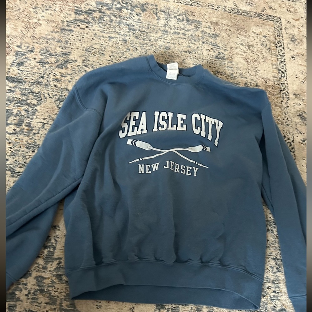 Beachy crew neck, oversized fit, blue